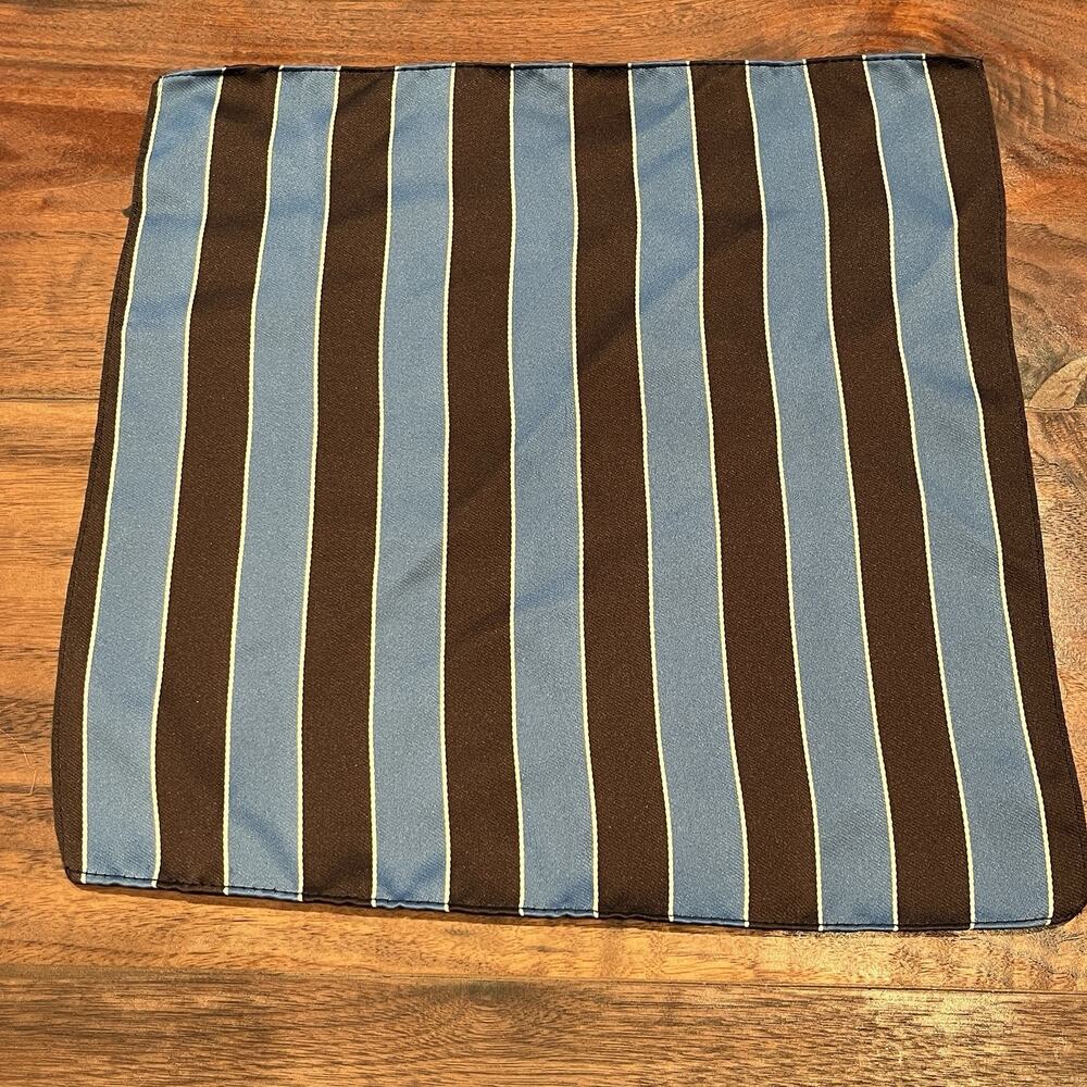 Vintage Striped Pocket Square Blue / Brown 11.5"x11.5"